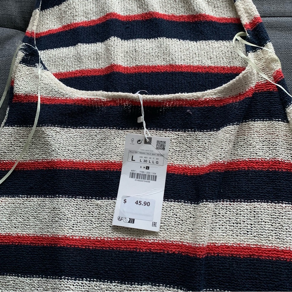 Zara striped backless dress